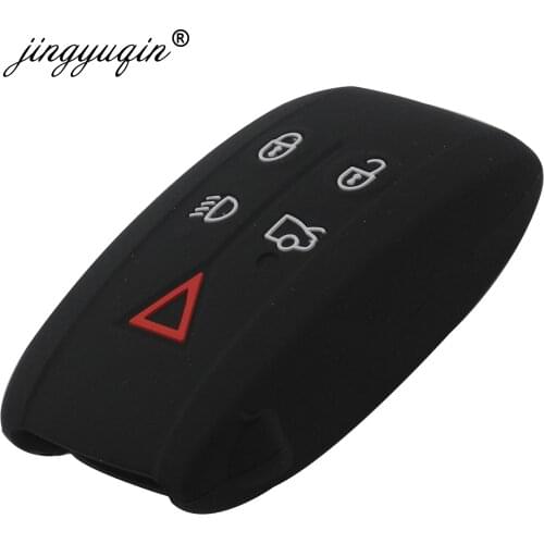 Jingyuqin 5 Button Silicone Car Remote Key Fob Skin Holder Protector Cover For Jaguar XK XF XJ8 XK8 XRR