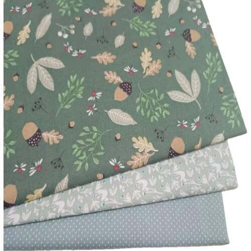 Green Series Cotton Fabric Printed Kids baby quilting cotton fabric by meter DIY sewing craft cotton material