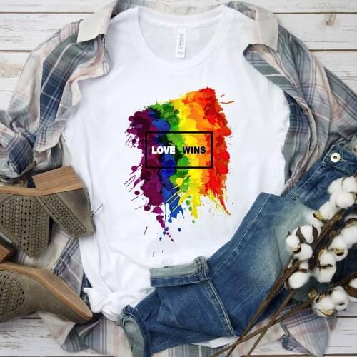 Women T-shirt Love Is Love Print Tops Casual Ladies Basic O-collar Short Sleeved Women T-shirt Girl,Drop Ship