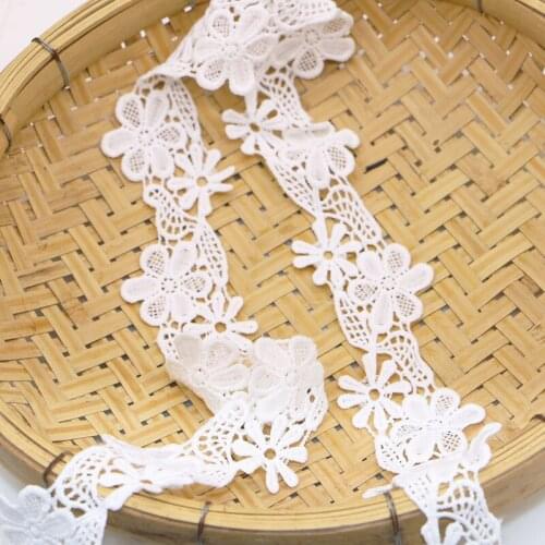 1YARD DIY skirt clothes curtain dress hollow embroidery small white lace for clothing doll accessories 6.5CM