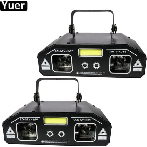2Pcs/Lot NEW 36W RGB 3IN1 Strobe Laser Scanner Stage Effcet Lighting Bar Dance Party Show Light DJ Disco Projector Lights