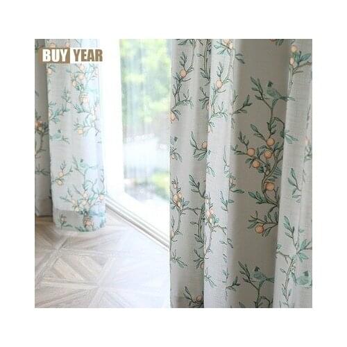 American Curtains for Living Dining Room Bedroom Nordic Pastoral Fresh Cotton and Linen Curtains French Window Tulle Curtains