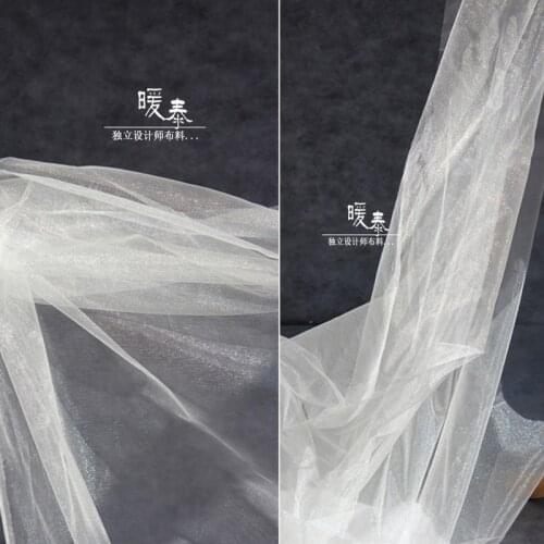 Lustre Mesh Tulle Fabric Black white DIY Bridal Veil Party Decor Sewing Scarf Fluffy Skirt Wedding Dress Designer Fabric