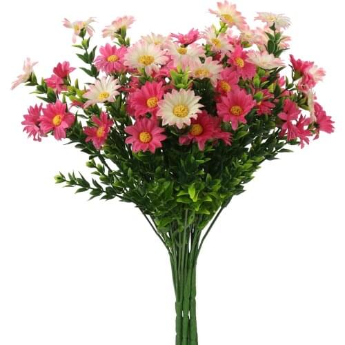 Silk Flower Bouquet Real Touch Wall Fence Multicolor 36cm Bouquet Artificial Crystal Chrysanthemum DIY Garden Decoration Fake