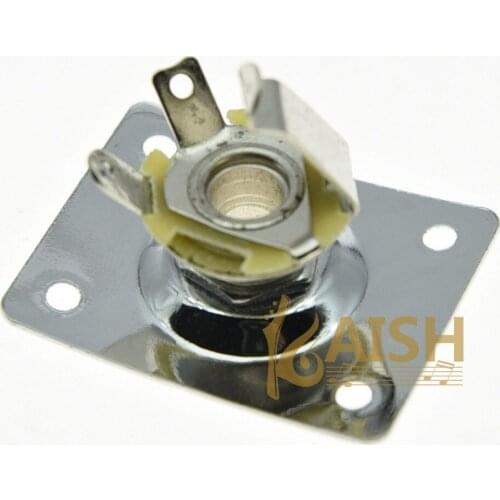 KAISH Electric Guitar Jack Plate Square Jack Plate Chrome
