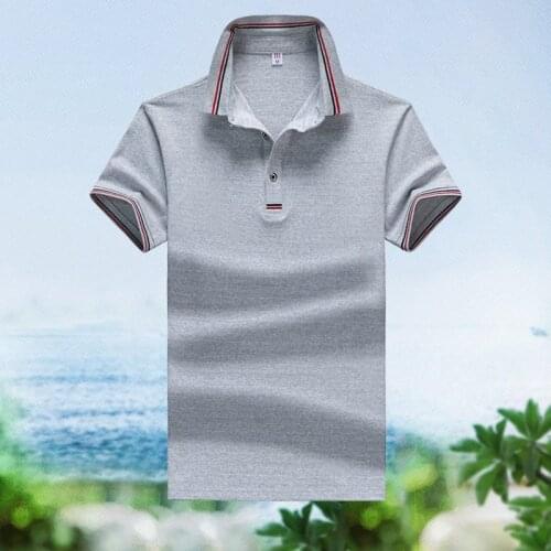Summer Solid Color Polo Shirt Men Short Sleeve Cotton Breathable Camisas Polo Outdoor Sport Polo T Shirt Men Large Size M-4XL