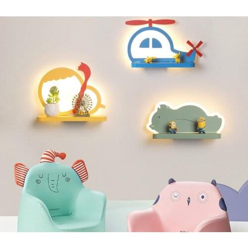 Childrens room storage wall lamp simple modern led bedroom lamp creative cartoon boy girl bedside lamp Corridor lightsLB32403