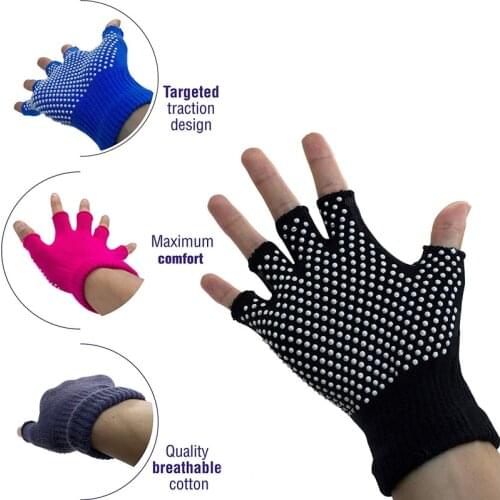 Non-slip Yoga Gloves Unisex Fitness Gloves For Gym Yoga Pilates Balance Warm Workout Fitness Half Finger Hand Protector Glove