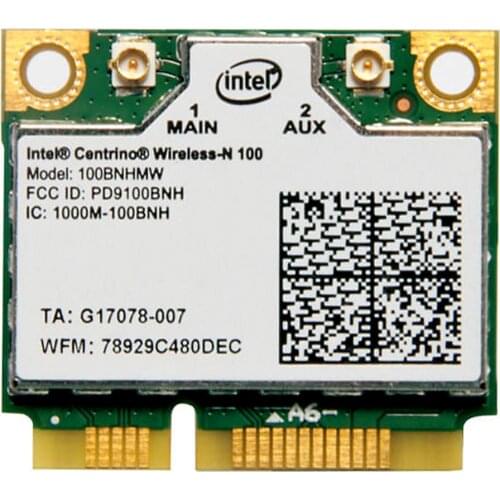 Original intel 100bnhmw Intel Centrino Wireless-N 100BNHMW 150M Wifi Half Mini PCI E WLAN Card Network card