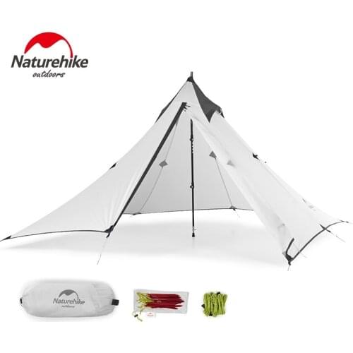 Naturehike 1 Man Tarp Tent Single Person Ultralight Pyramid Outdoor Hiking Camping Tents Teepee Lanshan 2 white