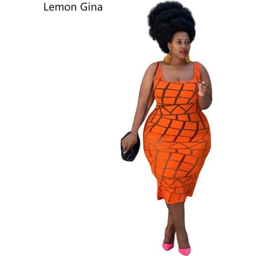 Lemon Gina Dress with Irregular Geometric Print with Square Collar and Slit