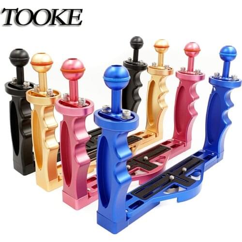 Scuba Dive Tray Handle Grip Bracket shutter trigger for gopro TG5 RX100 Canon Camera housing Underwater Photography accessories