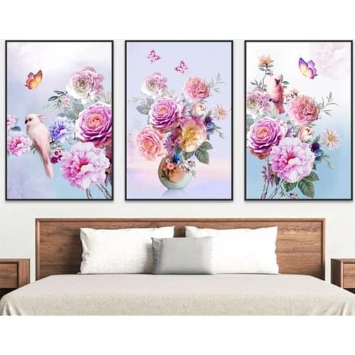 Full Square / Round Diamond 5D DIY Warm bird flower Diamond Painting Embroidery Cross-stitch Mosaic Home Decoration