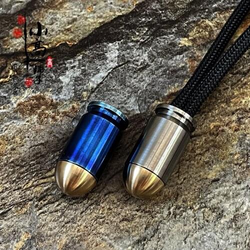 Detachable Titanium Alloy Bullet Paracord Accessory Screw Thread Knife Beads EDC DIY Paracord Beads Flashlight Pendants