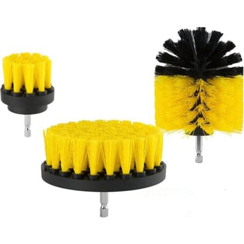 1Set/ 3 Pcs Electric Drill Brush Power Scrubber Used for auto tyre Polishing Brush bathroom floor Household Cleaning Tools