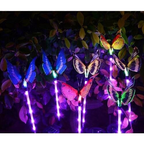 Solar Powered Butterfly LED Light Color Changing Lights Outdoor Garden Stakes Flower Bed Flowerpot Planter Decoration