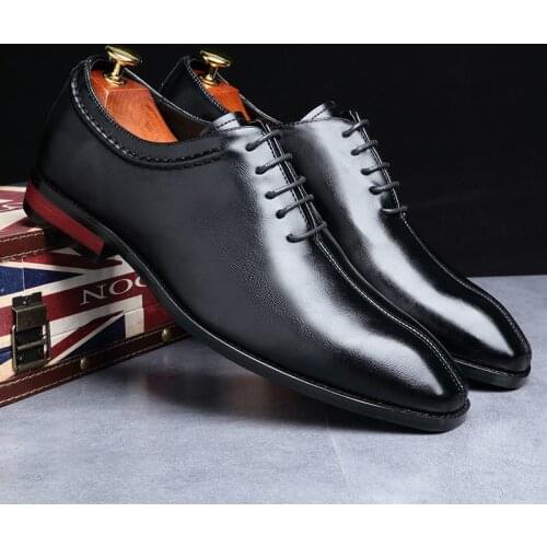Topvivi Men's Patent Leather Shoes