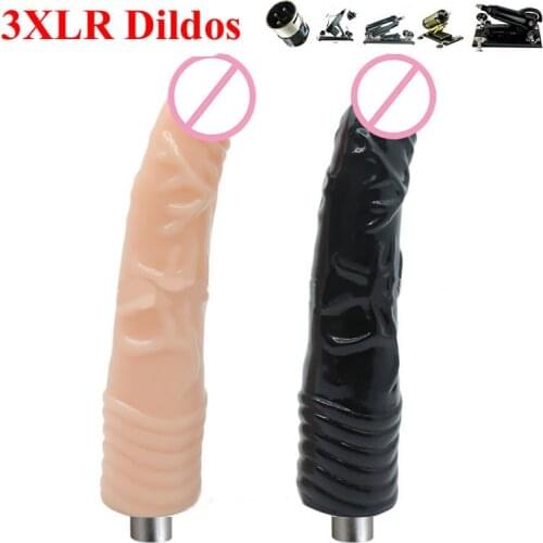 Traditional Sex Machine Attachment 3XLR Big Black Lifelike Dildo Suction Cup Sex Love Machine For Women man