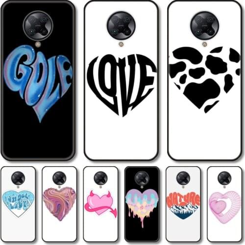 Creative heart shapes Phone Case For xiaomi M2 C3 X3 F2 Lite NFC 6 5 x Poco k30 Pro Anime Black Cover Silicone Back Pretty tpu