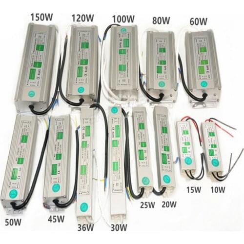 Waterproof power supply 10W 20W 25W 30W 36W 45W 50W 60W 100W 120W 150W 200W 250W 300W 360Atransformer 220v to 12v driver for led