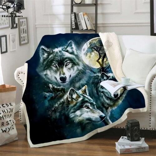 Wolf Fleece Blanket 3D full printed Wearable Blanket Adults/kids Fleece Blanket HOME ACCESSORIES drop shippng style-1