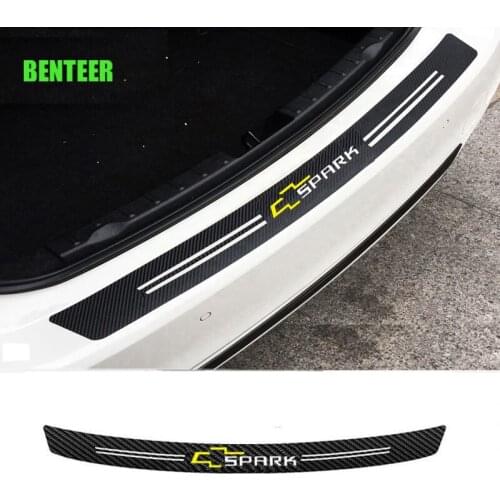 Carbon fiber car bumper protection sticker for Chevrolet Spark