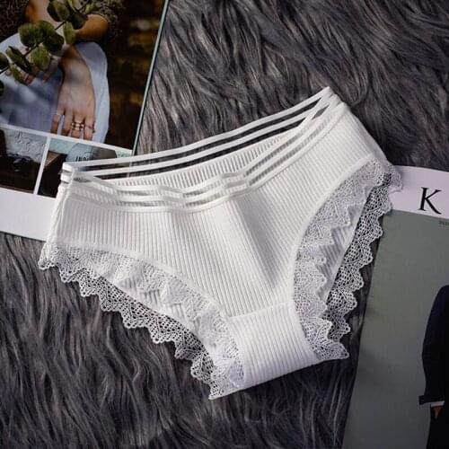 Womens underwear creative womens cotton lace underwear sexy traceless triangle underwear hollow thread girls underwear 285