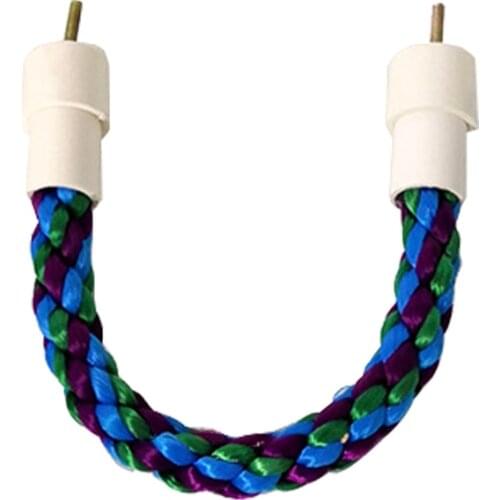 Chewing Hanging Flexible Cage Accessories Healthy Bird Climbing Cotton Blend Standing Braided Cockatiel Parrot Toy Rope Perch
