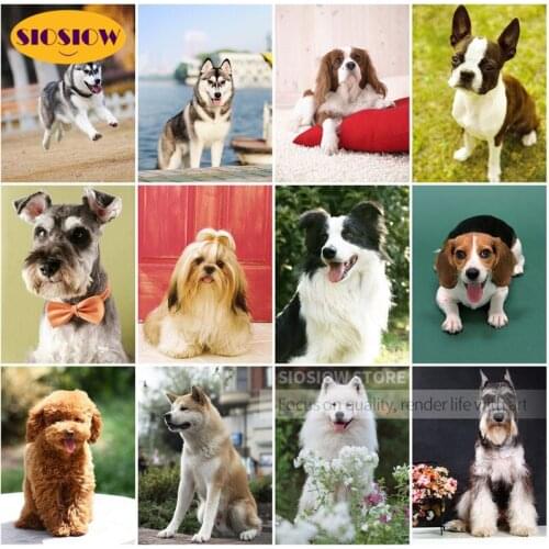 Animals DIY 5D Diamond Painting Sled Dog Family Doggy Lovely Full Square Drill Daimond Mosaic Embroidery Decor Home Gifts Kids