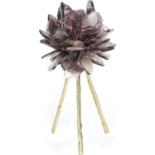 1pcs Natural Stones Lepidolite Candle Holders Home Decoration Candlesticks Dinner Wedding