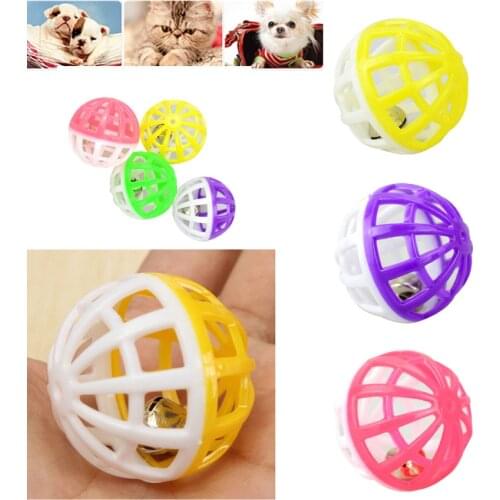 10Pcs Plastic Cat Kitten Pet Play Balls With Jingle Bell Pounce Rattle Toy Plush Cat Toy Set Cat Toys Interactive Mimi Pet Suppl