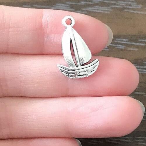 20PCS Bohemian Nautical Sailing Boat Charm Zinc Alloy ship Pendant Charm for Bracelet Necklace Earrings Jewelry Making DIY