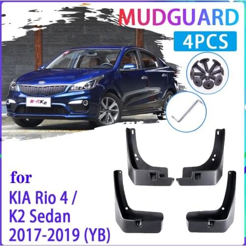 4 PCS Car Mud Flaps for KIA Rio 4 K2 2017 2018 2019 YB Sedan Saloon Mudguard Splash Guards Fender Mudflaps Auto Accessories