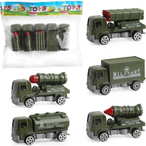 5PCS 1/64 Car Toy Military Missile Transport Car Set Alloy Model Car Educational Toys Children Surprise Toy Gift