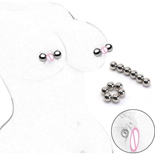 8 Pcs Magnetic Orbs Nipple Clamps Body Stimulate Clitoris Mouth Gags Sex Toys For Woman Couples BDSM Restraints Toy Sex Products