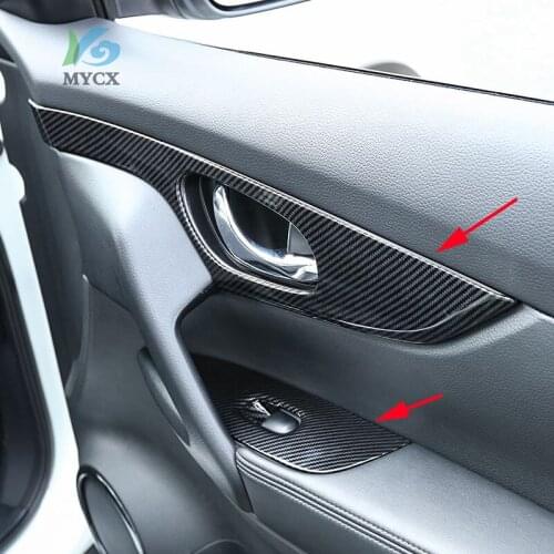 ABS For Nissan X-Trail T32 Rogue 14-18 Car Door and window glass lifting switch cover trim Car Chrome Accessories Styling 8pcs