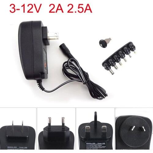 AC 100-240V to DC 3V 4.5V 5V 6V 7.5V 9V 12V 2A 2.5A Power Supply Adapter Universal Charger for LED Light Strip CCTV