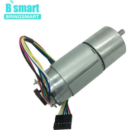Bringsmart Reduction Encoder JGB37-540B DC Gear Motor 12V High Torque With Micro Encoder Disk 6v 4rpm All Metal Gearbox