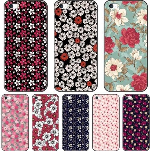 Rose Flower Aesthetic Floral Retro Black Back Cover For iPhone 5 5C 5S SE 4 4S Silicone Phone Case For iPhone 4 5 S