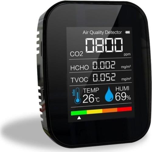3in1 / 5in1 CO2 Meter Digital Temperature Humidity Sensor Tester Air Quality Monitor Carbon Dioxide Sensor TVOC HCHO Detector