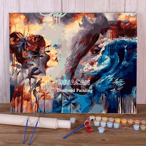 Beauty Wolf Animal Paint By Numbers Set Acrylic Paints 40*50 Paiting By Numbers Handmade For Wholesale