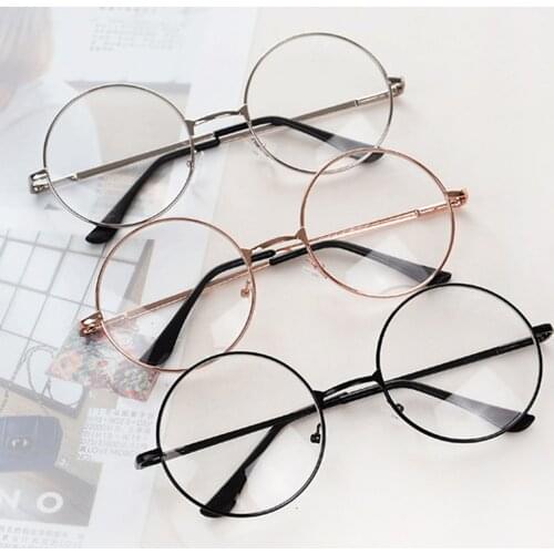 Fashion Vintage Retro Metal Frame Clear Lens Glasses Nerd Geek Eyewear Eyeglasses Oversized Round Circle Eye Glasses