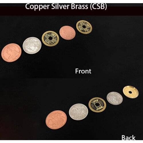 Copper Silver Brass (CSB) Magic Tricks Close Up Magia Coin Appearing Vanishing Magie Mentalism Illusions Gimmick Props Magicains
