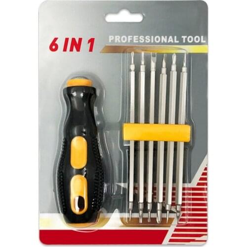 Multi-function Screwdriver Set Ratcheting Screwdriver 6 In 1 Non-slip Screwdriver Bit Set Double-bit Hand Repair Tools