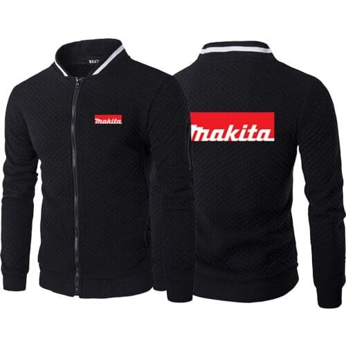 2021 Mens Makita Logo Winter Hoodies Slim Fit Sweatshirt Outwear Warm Coat Jacket Plain Zip Up Casual Coats Tops