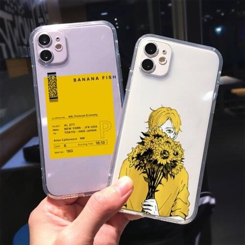 Soft Anime Phone Case for IPhone 12 11 Pro XS Max X XR 6 7 8 Plus SE 2020 Japanese Anime Banana Fish Clear Cover Fundas Coque