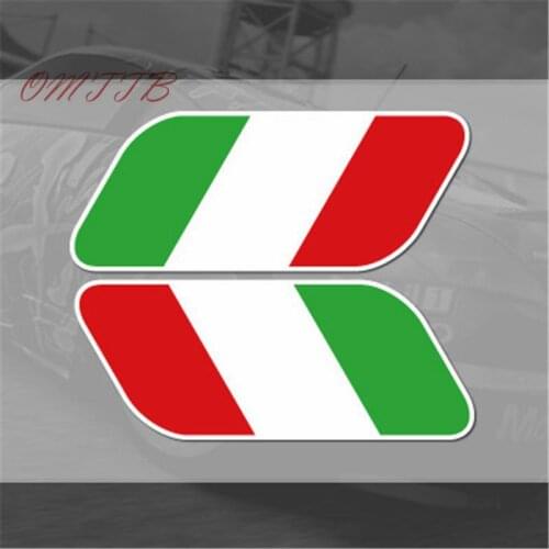 2pcs Italian Italy Flag Stickers Fender Badge Emblems Decal Decor motorcycle car-styling For bmw benz Ferrari Fiat VW Golf skoda