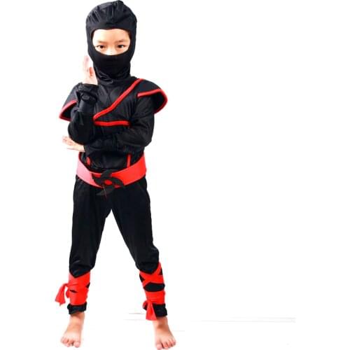 Stealth Ninja Boys Costume Child samurai warrior Anime Cosplay Fancy dress for Carnival or Halloween party dressing up