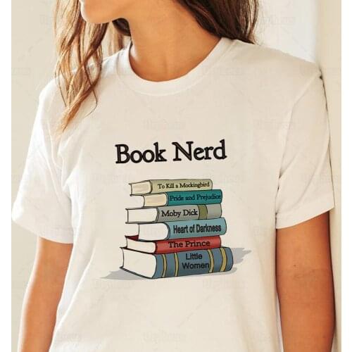 New Arrival Novelty Book Nerd T Shirt Funny Reader Geek Shirt Famous Book Reading Tshirt 100% Cotton Summer Top Tees