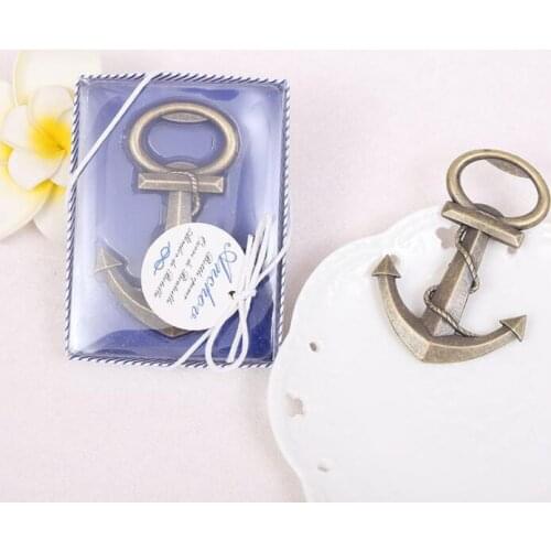 Beer bottle opener retro anchor guests favor wed gift box party supplies metal wedding souvenir LX1589